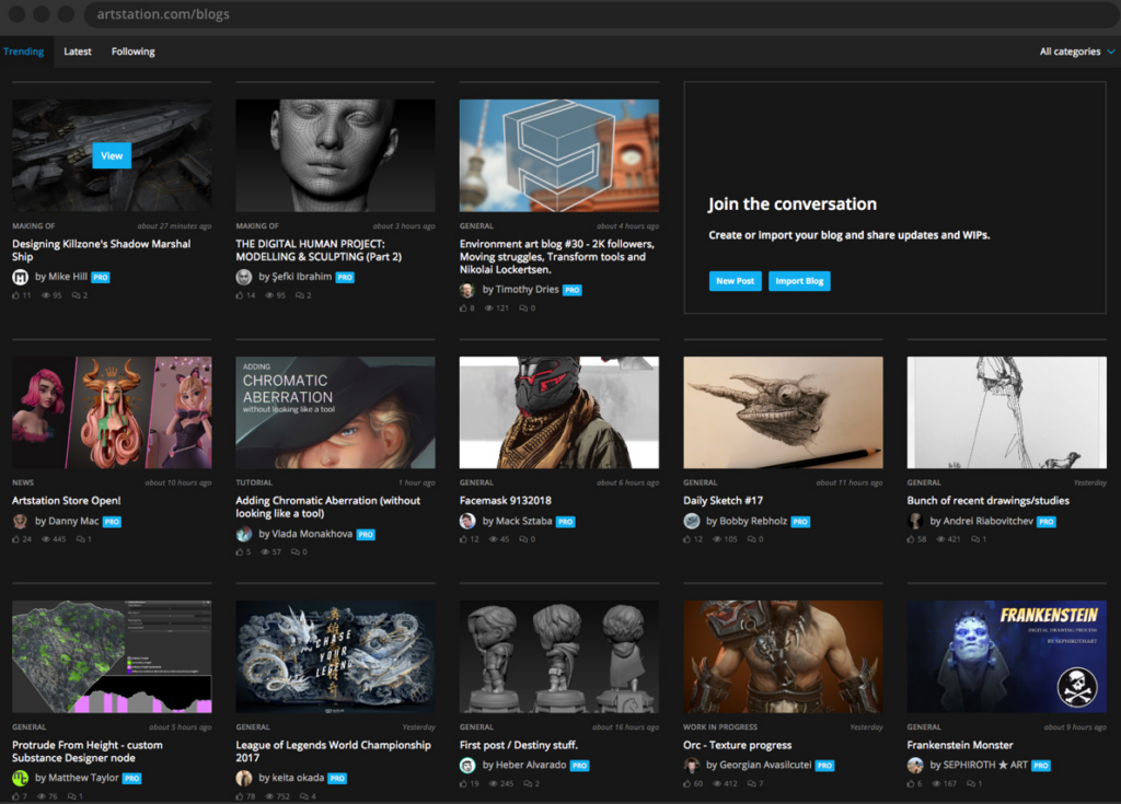 ArtStation Plateforme Artistes Numériques